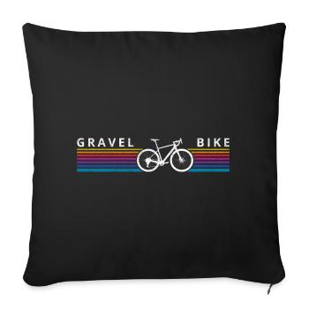Gravel Bike Rainbow Stripe Cyclocross Bicycle - Sofa pillowcase 17,3'' x 17,3'' (45 x 45 cm) - black - Front