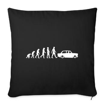 DDR Evolution Trabi, racing cardboard, Ostalgie Ostzone - Sofa pillowcase 17,3'' x 17,3'' (45 x 45 cm) - black - Front
