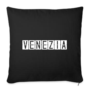 Venezia Flughafentafel - Sofakissenbezug 45 x 45 cm - Schwarz - Vorne