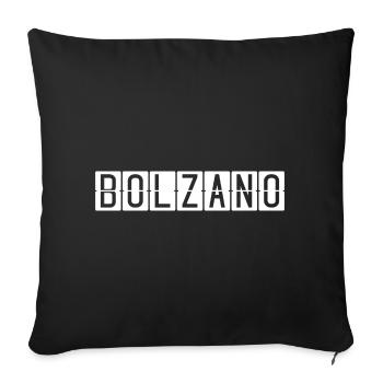 Panneau de l’aéroport de Bolzano - Housse de coussin décorative 45 x 45 cm - noir - Devant