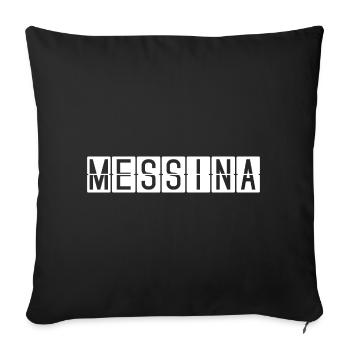 Messina Airport Sign - Sofa pillowcase 17,3'' x 17,3'' (45 x 45 cm) - black - Front