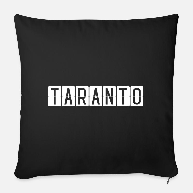 Taranto Airport Map - Sofa pillowcase 17,3'' x 17,3'' (45 x 45 cm) - black