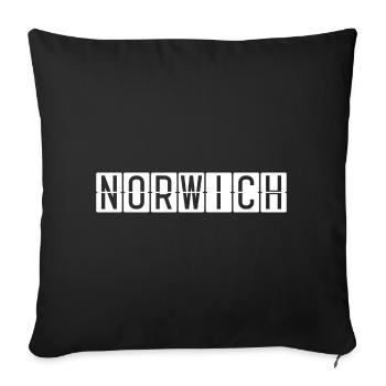 Norwich Airport Sign - Sofa pillowcase 17,3'' x 17,3'' (45 x 45 cm) - black - Front