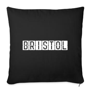 Bristol Flughafentafel - Sofakissenbezug 45 x 45 cm - Schwarz - Vorne