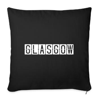 Panneau de l’aéroport de Glasgow - Housse de coussin décorative 45 x 45 cm - noir - Devant