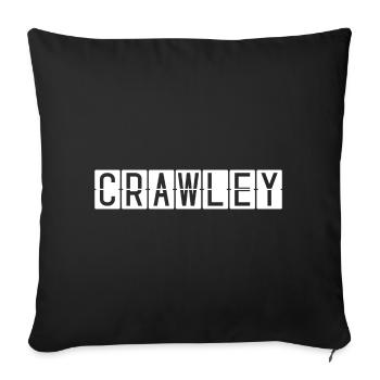 Panneau de l’aéroport de Crawley - Housse de coussin décorative 45 x 45 cm - noir - Devant