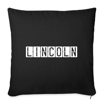 Panneau de l’aéroport de Lincoln - Housse de coussin décorative 45 x 45 cm - noir - Devant