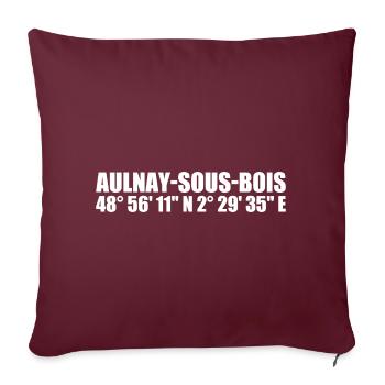 Aulnay-sous-Bois Koordinaten - Sofakissenbezug 45 x 45 cm - Burgunderrot - Vorne