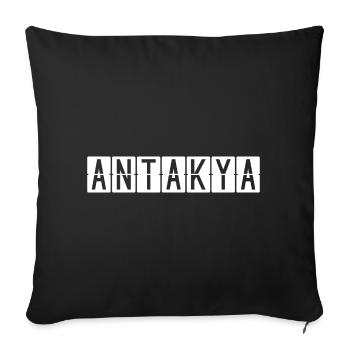 Antakya Airport Sign - Sofa pillowcase 17,3'' x 17,3'' (45 x 45 cm) - black - Front