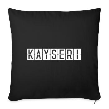 Kayseri Airport Sign - Sofa pillowcase 17,3'' x 17,3'' (45 x 45 cm) - black - Front