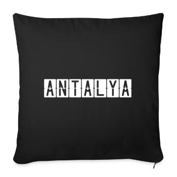 Antalya Airport Sign - Sofa pillowcase 17,3'' x 17,3'' (45 x 45 cm) - black - Front