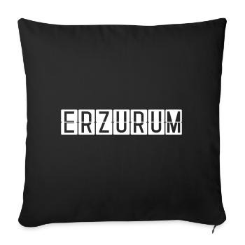 Erzurum Airport Sign - Sofa pillowcase 17,3'' x 17,3'' (45 x 45 cm) - black - Front