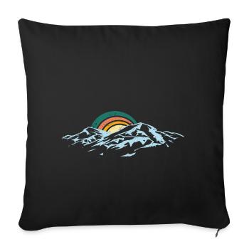 Sunset over snowy peaks - Sofa pillowcase 17,3'' x 17,3'' (45 x 45 cm) - black - Front