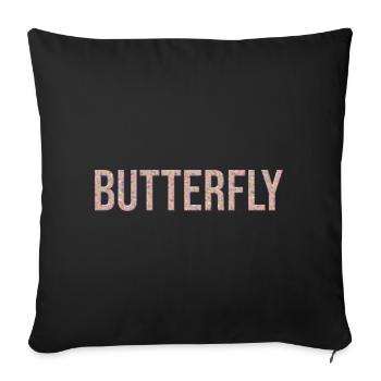Butterfly Butterfly 3D Marble Texture - Sofa pillowcase 17,3'' x 17,3'' (45 x 45 cm) - black - Front