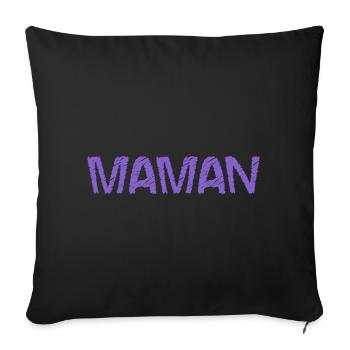 FÊTE DES MÈRES. BONNE FÊTE MAMAN. MAMAN. JE T'AIME - Housse de coussin décorative 45 x 45 cm - noir - Devant