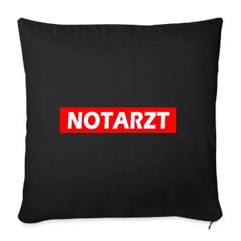 Notarzt - Sofakissenbezug 45 x 45 cm - Schwarz - Vorne