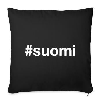 SUOMI Finland Hashtag - Sofa pillowcase 17,3'' x 17,3'' (45 x 45 cm) - black - Front