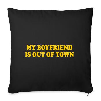 my boyfriend if out of town - Housse de coussin décorative 45 x 45 cm - noir - Devant