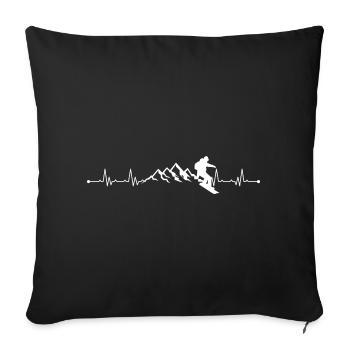 Mountain Pulse Snowboarder - Sofa pillowcase 17,3'' x 17,3'' (45 x 45 cm) - black - Front