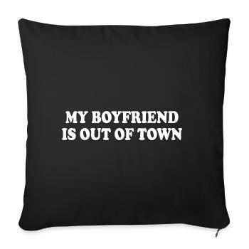 my boyfriend is out of town - Housse de coussin décorative 45 x 45 cm - noir - Devant