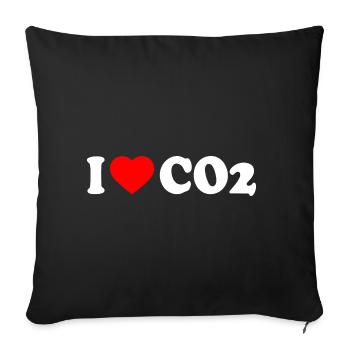 I love co2 - Sofakissenbezug 45 x 45 cm - Schwarz - Vorne