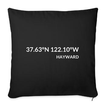 Hayward California USA Koordinaten - Sofakissenbezug 45 x 45 cm - Schwarz - Vorne