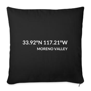 Coordonnées de Moreno Valley, Californie, États-Unis - Housse de coussin décorative 45 x 45 cm - noir - Devant