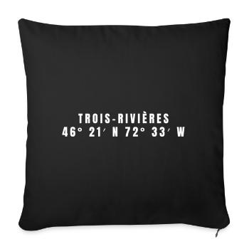 Trois-Rivières, Canada Coordinates - Sofa pillowcase 17,3'' x 17,3'' (45 x 45 cm) - black - Front