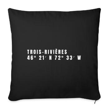 Trois-Rivières, Canada Coordinates - Sofa pillowcase 17,3'' x 17,3'' (45 x 45 cm) - black - Front