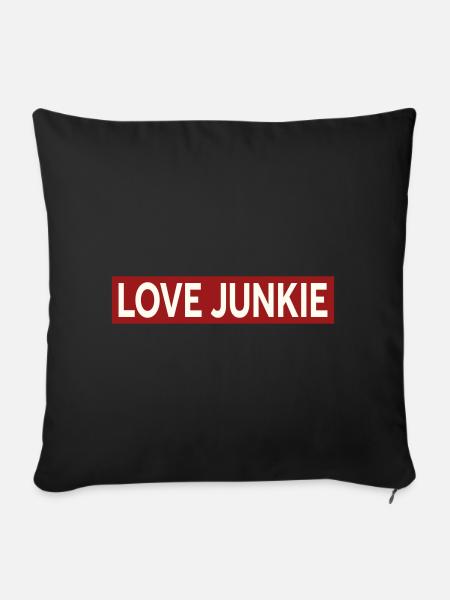 LOVE JUNKIE - Sofakissenbezug 45 x 45 cm - Schwarz