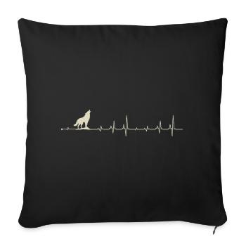 Lone Wolf Pulse - Sofa pillowcase 17,3'' x 17,3'' (45 x 45 cm) - black - Front
