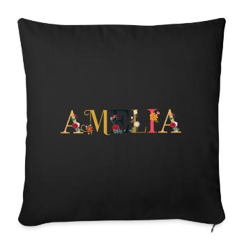 Amelia - Sofa pillowcase 17,3'' x 17,3'' (45 x 45 cm) - black - Front