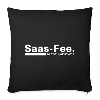 Saas-Fee coordinates Valais Switzerland - Sofa pillowcase 17,3'' x 17,3'' (45 x 45 cm) - black - Front