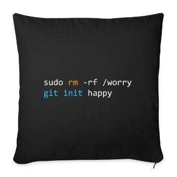 Don't worry, be happy, dark - Sofa pillowcase 17,3'' x 17,3'' (45 x 45 cm) - black - Front