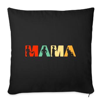 Mama Nurse Retro Vintage Silhouette Slogan - Sofa pillowcase 17,3'' x 17,3'' (45 x 45 cm) - black - Front