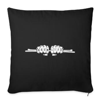 Drum Life. Hands Holding Drumsticks - Sofa pillowcase 17,3'' x 17,3'' (45 x 45 cm) - black - Front