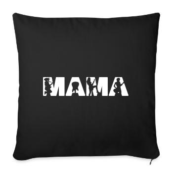 Lead Guitar Mama Rock Musician Silhouette Art - Sofa pillowcase 17,3'' x 17,3'' (45 x 45 cm) - black - Front