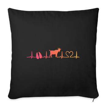 Sunset Ziegenziegenziegenziegenzucht - Sofakissenbezug 45 x 45 cm - Schwarz - Vorne