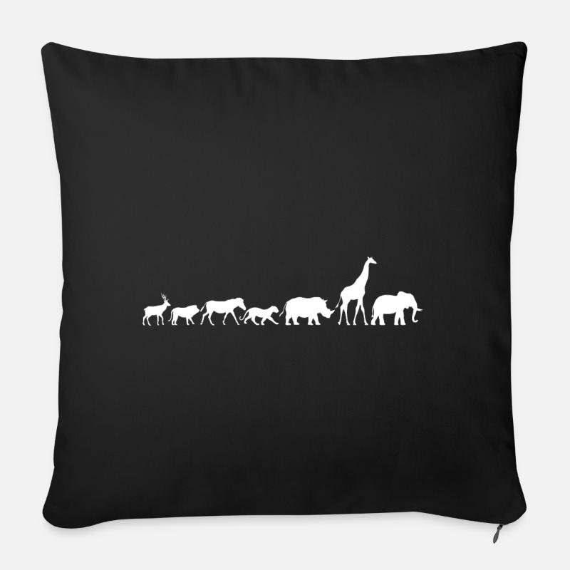 Tiere Savanne Afrika Gazelle Zebra Giraffe - Sofakissenbezug 45 x 45 cm - Schwarz