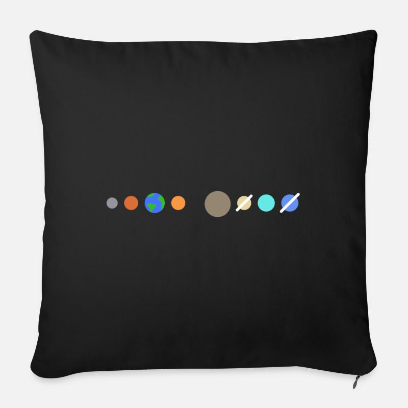 Planètes du système solaire - Housse de coussin décorative 45 x 45 cm - noir