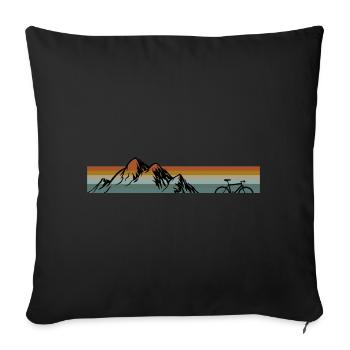 Mountain and MTB - Sofa pillowcase 17,3'' x 17,3'' (45 x 45 cm) - black - Front