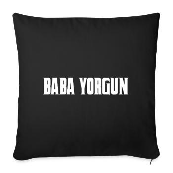 Baba Yorgun Türkisch - Sofakissenbezug 45 x 45 cm - Schwarz - Vorne