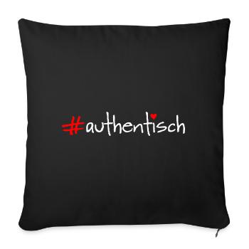 authentisch - Sofakissenbezug 45 x 45 cm - Schwarz - Vorne