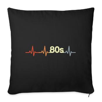 80s ECG - Sofa pillowcase 17,3'' x 17,3'' (45 x 45 cm) - black - Front