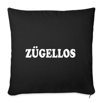 zügellos - Sofakissenbezug 45 x 45 cm - Schwarz - Vorne