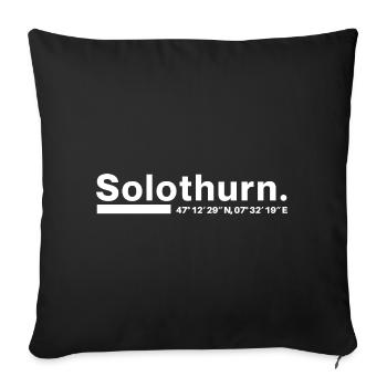 Solothurn coordinates Canton Switzerland - Sofa pillowcase 17,3'' x 17,3'' (45 x 45 cm) - black - Front