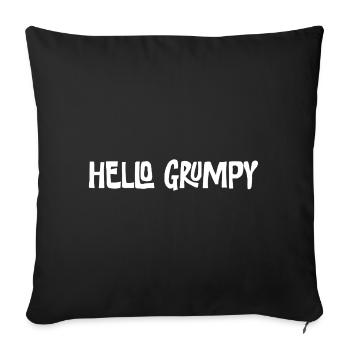 Hello Grumpy. – Minimal Statement Hey - Sofa pillowcase 17,3'' x 17,3'' (45 x 45 cm) - black - Front