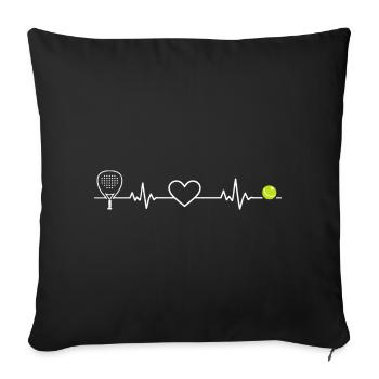 Padel Heartbeat Ball Padel Tennis Gift - Sofa pillowcase 17,3'' x 17,3'' (45 x 45 cm) - black - Front