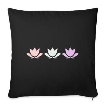 Lotus Flower Lotus Flowers Pastel Flower Blossom Yogal - Sofa pillowcase 17,3'' x 17,3'' (45 x 45 cm) - black - Front