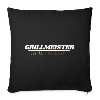 Grillmeister: Einfach Grillant – Das Familien-BBQ - Sofakissenbezug 45 x 45 cm - Schwarz - Vorne